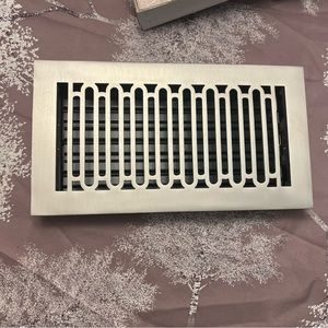 NWT Signature Hardware Caselli Brass Floor Register Brushed Nickel 6” x 12”